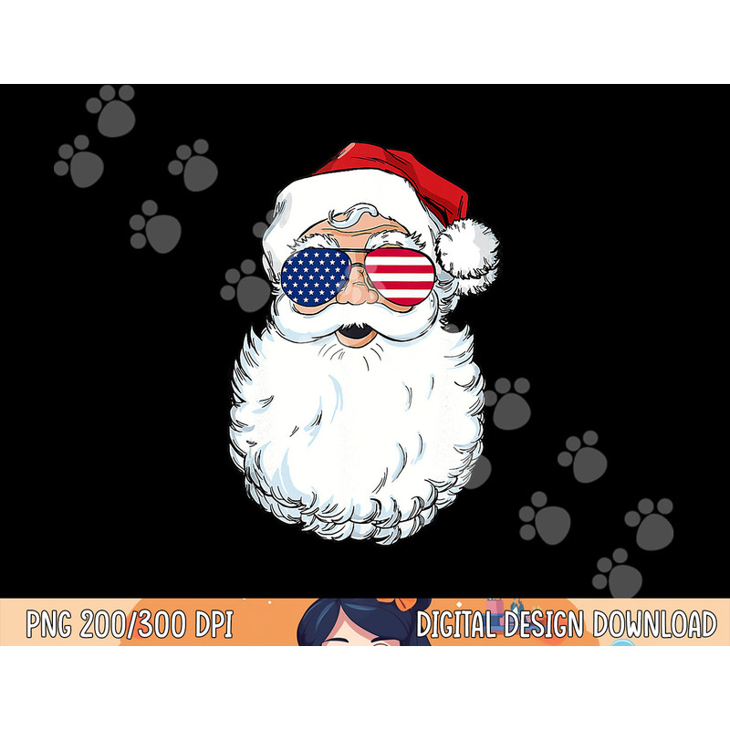 Santa Claus Patriotic USA Sunglasses Christmas in July png, sublimation copy.jpg