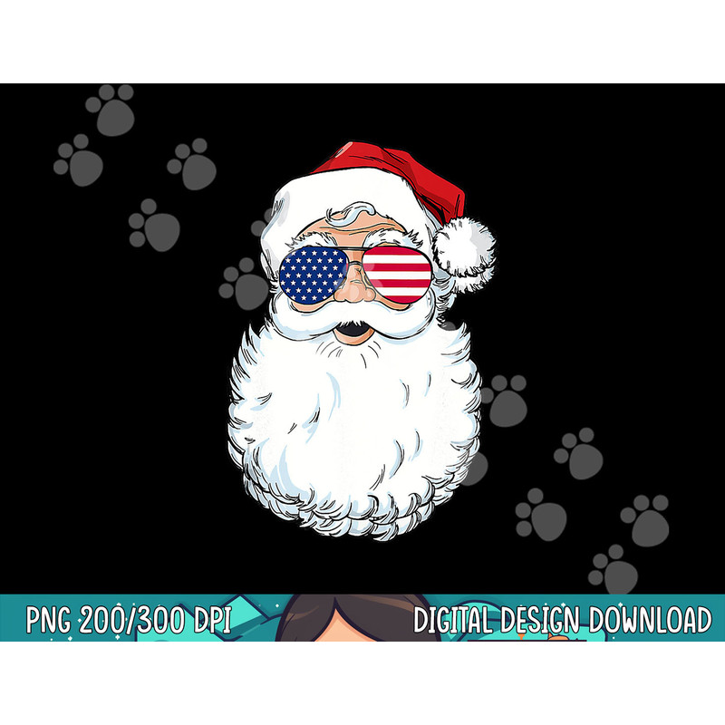 Santa Claus Patriotic USA Sunglasses Christmas in July png, sublimation copy.jpg