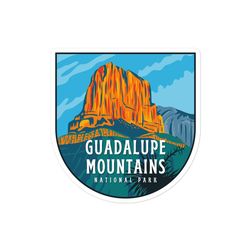 guadalupe mountains national park sticker, national park decal, waterproof, uv resistant, stickers for water bottle, saf