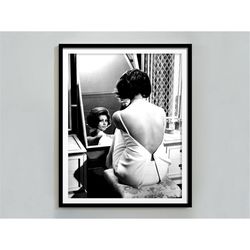 Sophia Loren Poster, Black and White, Fashion Print, Vintage Photo, Sophia Loren Print, Makeup Wall Art, Old Hollywood D