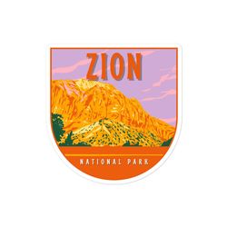 zion national park sticker, zion national park decal, waterproof, uv resistant, stickers for water bottle, safe for outd