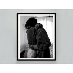romance in the bedroom poster, black and white, couple bedroom print, romantic wall art, fine art photography, love wall