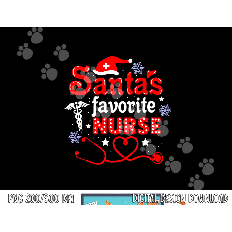 Santa s Favorite Nurse Christmas Short Sleeve png, sublimation copy.jpg