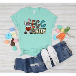 egg hunter shirt, easter bunny shirt, cute easter bunny shirt, happy easter shirt, egg hunter leopard shirt, gift for ea