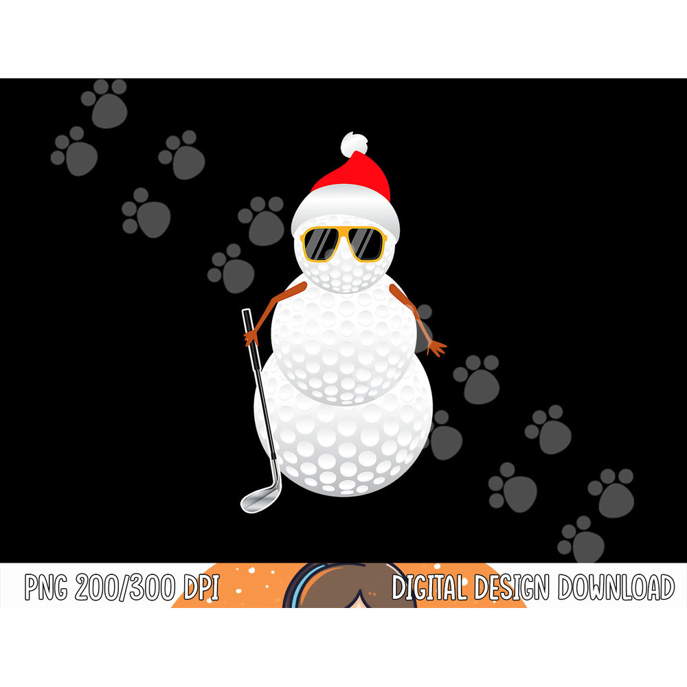 Santa Snowman Golf Ball Christmas Golfer Gift png, sublimation copy.jpg
