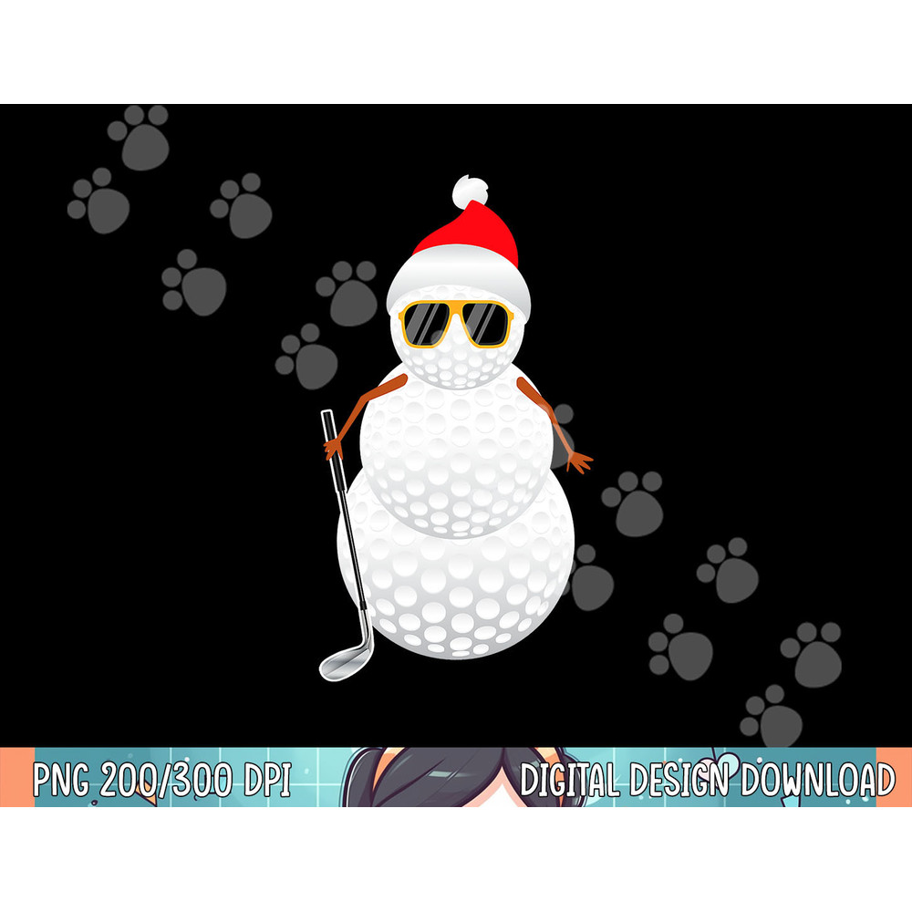 Santa Snowman Golf Ball Christmas Golfer Gift png, sublimation.jpg