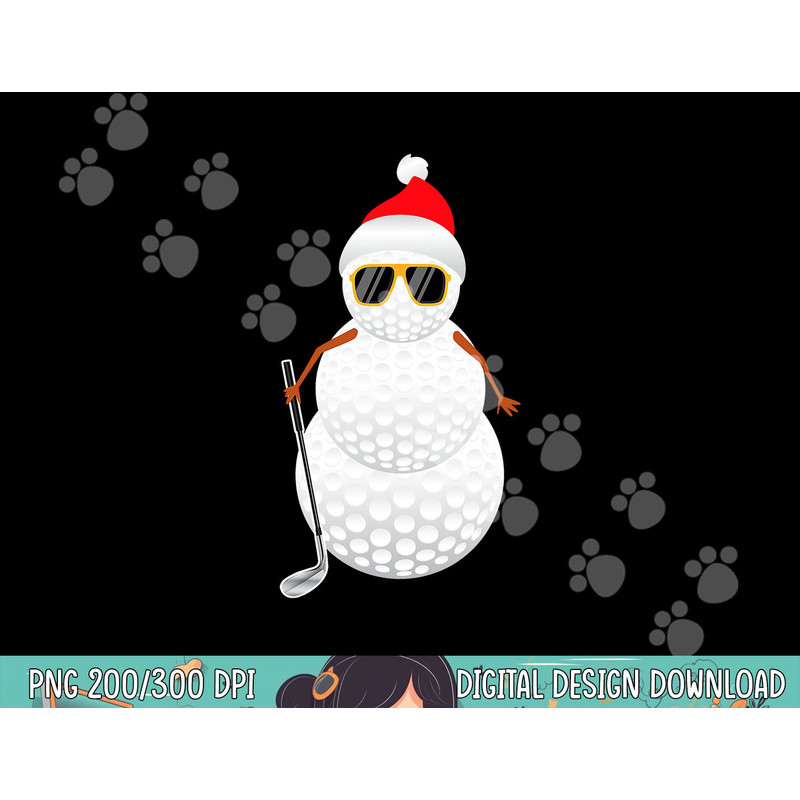 Santa Snowman Golf Ball Christmas Golfer Gift png, sublimation copy.jpg