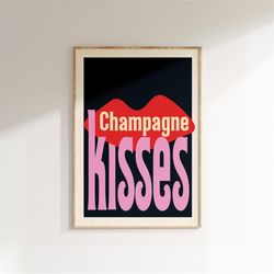 inspired music prints, champagne kisses, gig print, pop rock print, typography print, wall art, music print, gift, wall