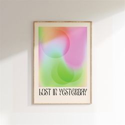 music inspired print, lost in yesterday, music print, lyrics poster, gig print, rock pop poster art, retro music decor,