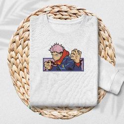 embroidery megumi anime jujutsu kaisen fushigumi, hooded t-shirt, unisex t-shirt, streetwear