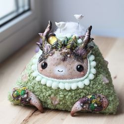 Art doll collectible , fantasy creature toy , plush craft cute doll , mountain fluffy for gift , ooak doll