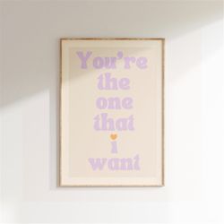 inspired music movie print, song lyrics print, music gift, 70s music, pop rock art, gig poster, you are the one that i