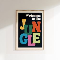 inspired music print, welcome to the jungle, song lyrics print, music gift, indie rock print, gig poster, concert, rock