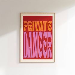 music inspired print poster, private dancer, song print, music gift, gig poster, indie rock print, concert, wall decorat