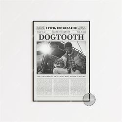 tyler, the creator retro newspaper print, dogtooth poster, dogtooth lyrics print, tyler, the creator poster, poster, hom