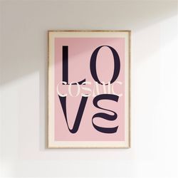 inspired music print, cosmic love,  song lyrics wall art, gig poster, lyrics art, concert poster, music print, indie roc