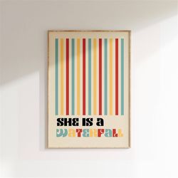 inspired music print, waterfall lyrics print, music print, indie rock art, gig concert poster, boho print, wall art, gif