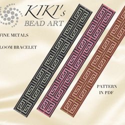 Loom bracelet pattern Fine metals Bead LOOM pattern for bracelet design set in PDF - instant download