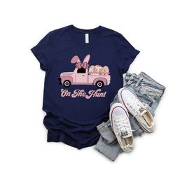 on the hunt truck shirt, easter truck shirt, easter bunny eggs shirt, easter day shirt, funny easter shirt, easter match