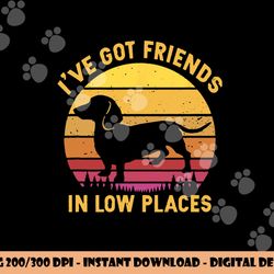 i ve got friends in low places funny dachshund apparel  png, sublimation copy