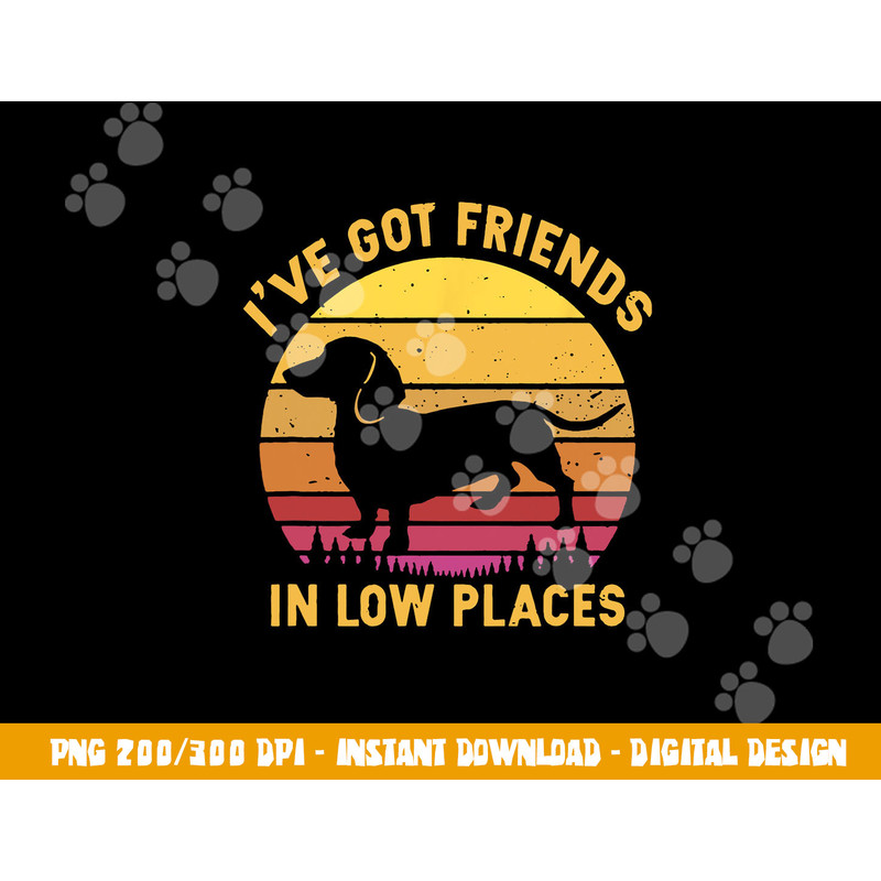 I ve got friends in low places funny dachshund apparel  png, sublimation copy.jpg