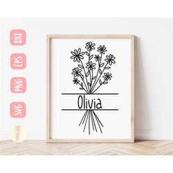 daisy svg, flower svg, daisies svg, shirt, name flower svg, flower sketch, personalized svg, svg,png, eps, instant downl