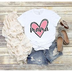 mama shirt, mama heart shirt, mothers day gift, custom shirt for mothers, mom t shirt, mommy tee, mom personalization gi