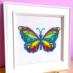 morning butterfly cross stitch pattern pdf by crossstitchingforfun instant download, modern cross stitch chart pdf