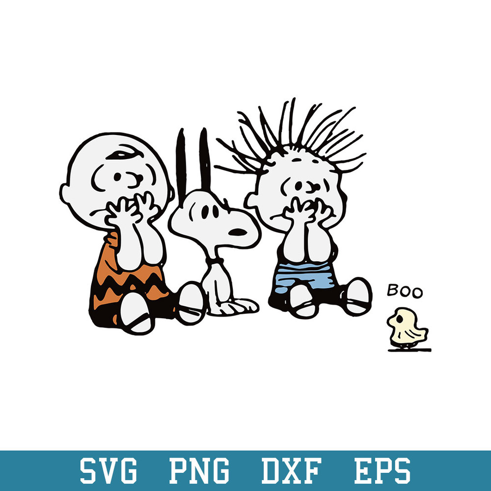 Brown Snoopy And Friends Halloween Boo Svg, Cartoon Halloween Svg, Halloween Svg, Png Dxf Eps Digital File.jpeg