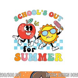school s out for summer graduation teacher kids retro groovy  png, sublimation copy