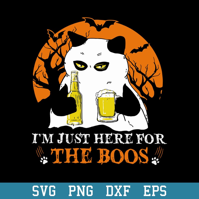 Cat Beer I_m Just Here For The Boos Halloween Svg, Halloween Svg, Png Dxf Eps Digital File.jpeg