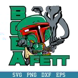 chibi the book of boba fett baby boba fett svg, halloween svg, png dxf eps digital file