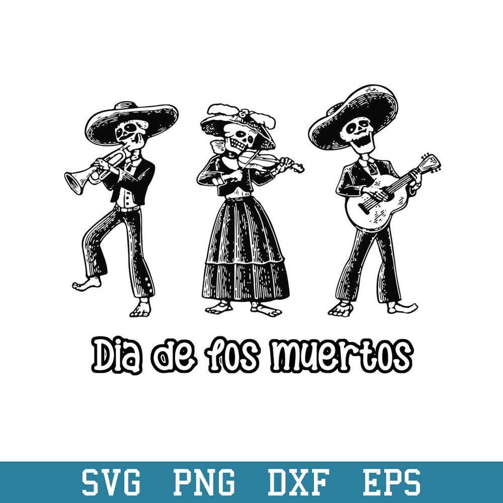 Day of the Dead Musicians Halloween Svg, Halloween Svg, Png Dxf Eps Digital File.jpeg