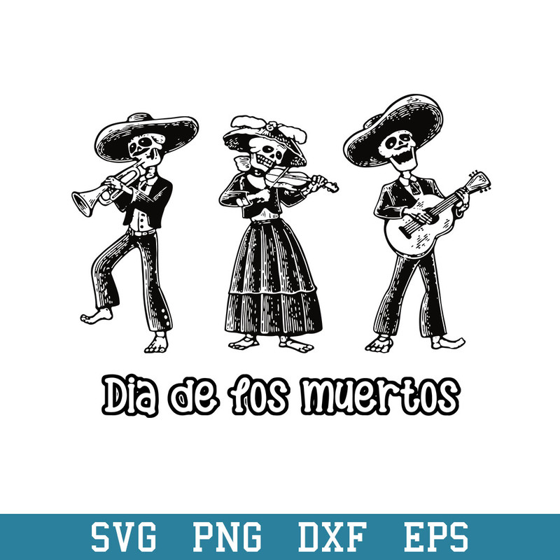 Day of the Dead Musicians Halloween Svg, Halloween Svg, Png Dxf Eps Digital File.jpeg