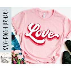 love svg design - retro love svg file for cricut - valentine shirt svg - love layered svg - digital download