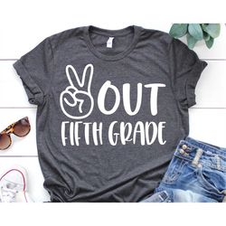peace out fifth grade svg, last day of school svg, boy 5th grade svg, summer break, kids graduation shirt svg cut file f