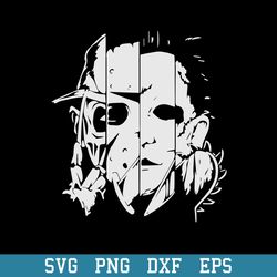 freddy jason michael myers and leather face svg, horror friends svg, halloween svg, png dxf eps digital file