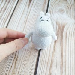 Crochet Miniature micro crochet Moomintroll Hippo Crochet Moomin troll Plush Soft Toy Hippo miniature plush