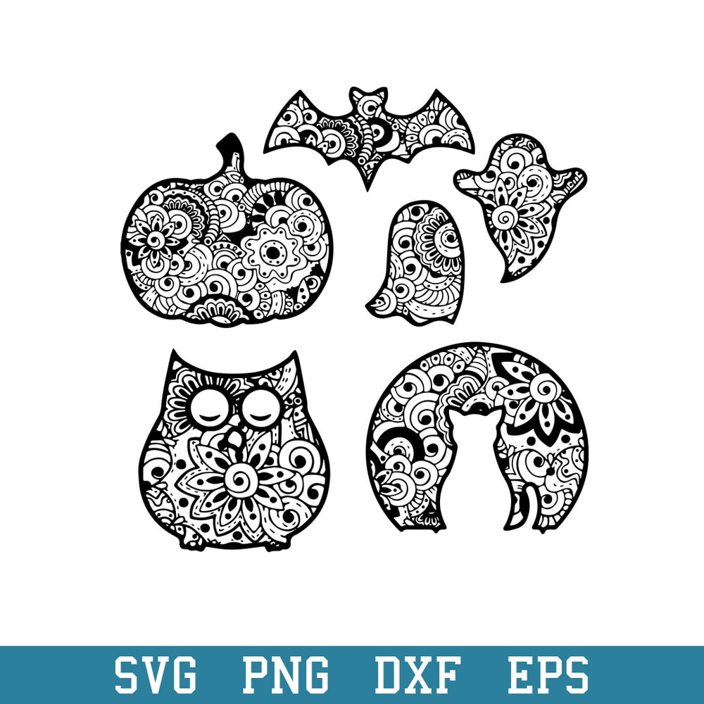Halloween Mandala Bundle Svg, Halloween Svg, Png Dxf Eps Digital File.jpeg