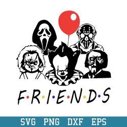 horror friends svg, horror characters svg, halloween svg, png dxf eps digital file