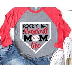 Baseball Mom Svg, Rockin the Baseball Mom Life Svg, Baseball Mama, Your Biggest Fan Svg, Baseball Mom Shirt Svg Cut File