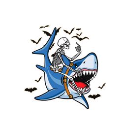 skeleton sits on a shark halloween svg happy halloween vector svg, halloween skeleton funny gift for halloween day svg,
