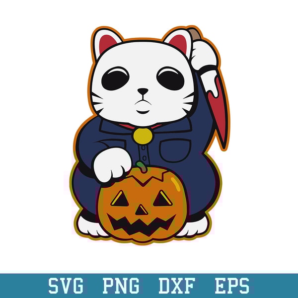 Michael Myers Cat Halloween Svg, Halloween Svg, Png Dxf Eps Digital File.jpeg