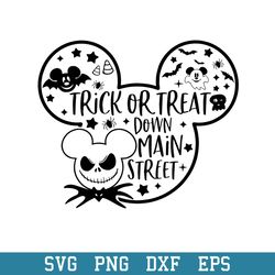 mickey trick or treat down main street svg, halloween svg, png dxf eps digital file
