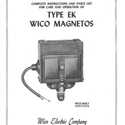 Wico Magnetos type ek Hit & Miss IHC Instruction Manual