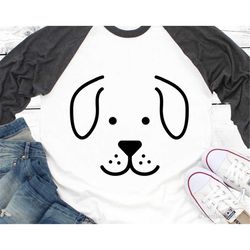 dog face svg cut file, cute dog face svg, puppy svg, kids dog shirt svg, male dog svg, dog face silhouette, svg files fo
