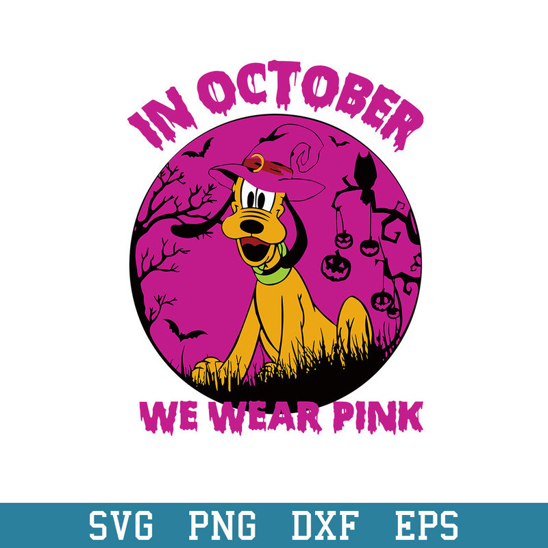 Pluto In October We Wear Pink Halloween Svg, Halloween Svg, Png Dxf Eps Digital File.jpeg