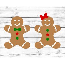 gingerbread boy svg, gingerbread girl svg cut file, christmas svg ginger man, cute holiday cookies svg, kids baking svg