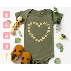 daisy heart svg, flower wreath svg, floral svg, heart svg, daisy svg, wreath svg, svg,png, eps, dxf, download, cricut