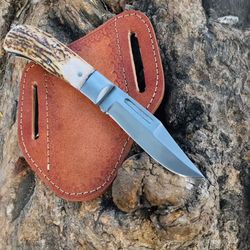 "Stainless-steel-Knife"Folding-knife-with sheath"pocket-blade-Camping-knife, -knife, Handmade-Knives, Gifts-For-Men.